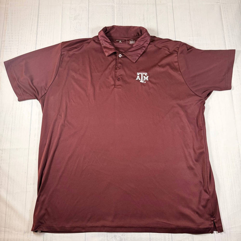 Antigua Mens Texas A&M Aggies Performance Polo Shirt Maroon XXL 2X NCAA Golf